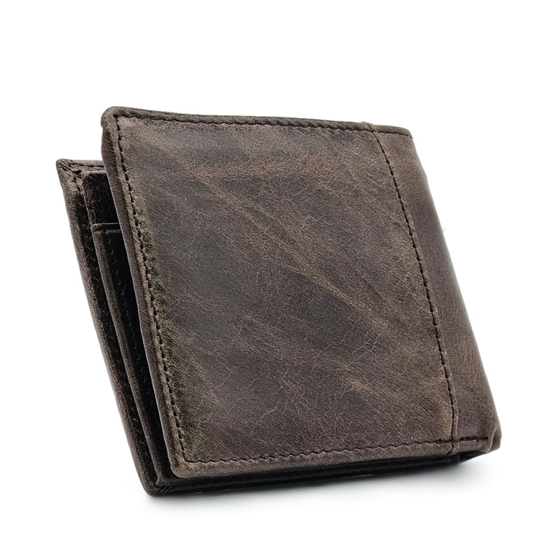 Load image into Gallery viewer, Genuine Leather Short BiFold Wallet - Coin Pouch
