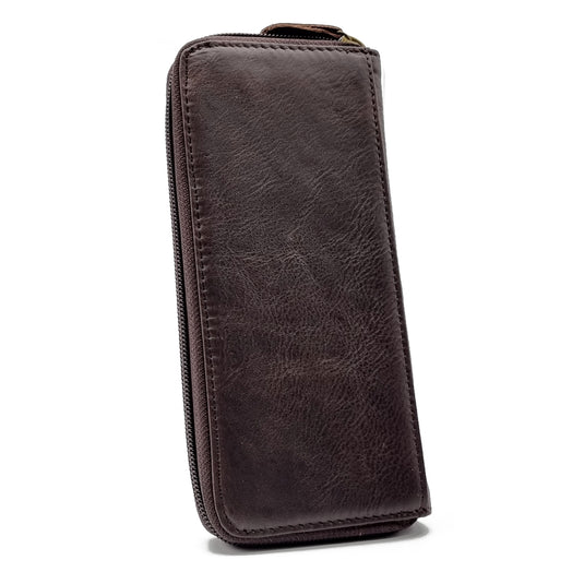 Genuine Leather Long Ziparound Wallet