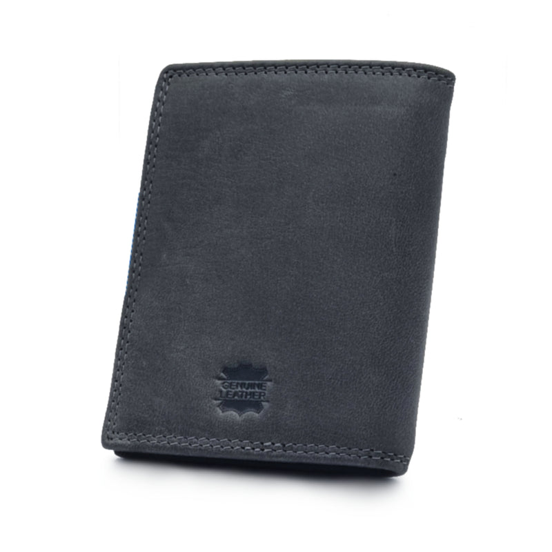 Load image into Gallery viewer, Genuine Leather Black RFID Protected Small BiFold Wallet
