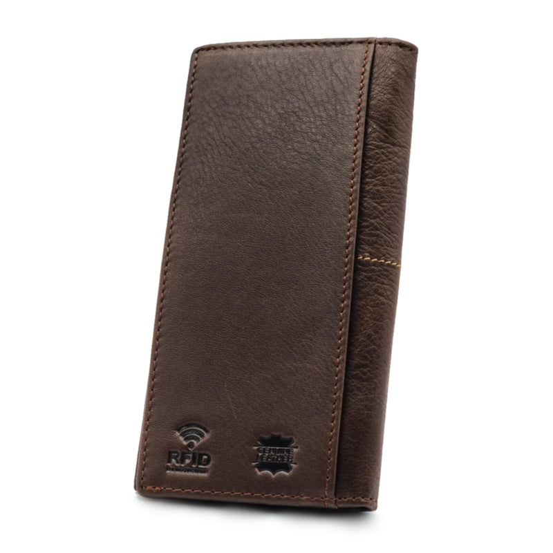 Load image into Gallery viewer, Genuine Leather Centre Line RFID Protected BiFold Long Wallet
