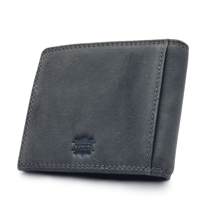 Load image into Gallery viewer, Genuine Leather Black RFID Protected BiFold Wallet
