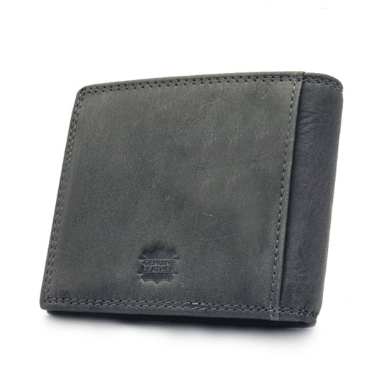 Genuine Leather Black RFID Protected BiFold Wallet