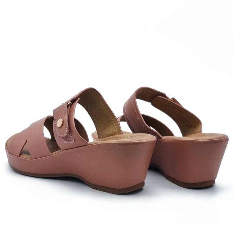 Load image into Gallery viewer, Cross Vamp Slide Wedge Sandals
