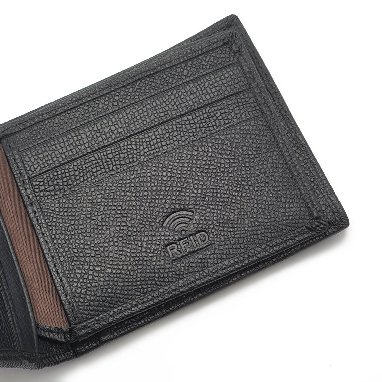 Genuine Leather RFID Blocking Business Bifold Wallet with Gift Box - ID Windows