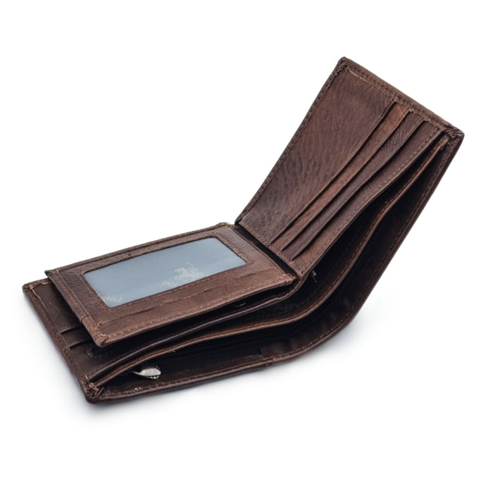 Mens Short Genuine Leather BiFold Wallet