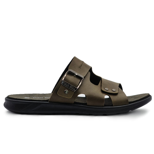 Single Buckle Cut Out Slide Sandals