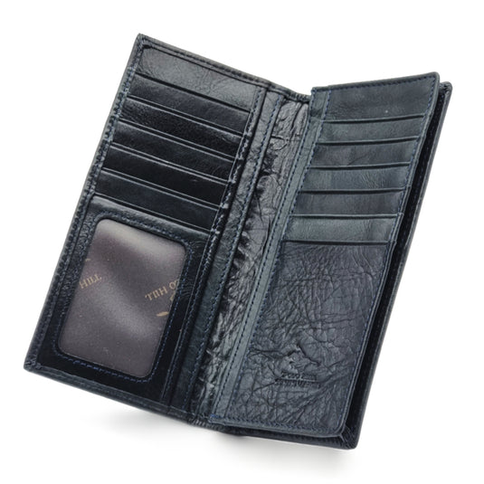 Mens Long Genuine Leather BiFold Wallet