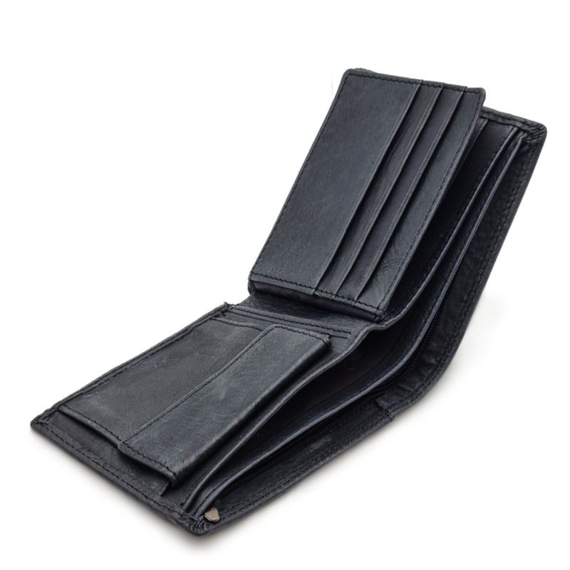 Load image into Gallery viewer, Genuine Leather Black BiFold Wallet
