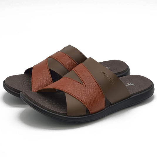 Contrast Cross Band Slide Sandals