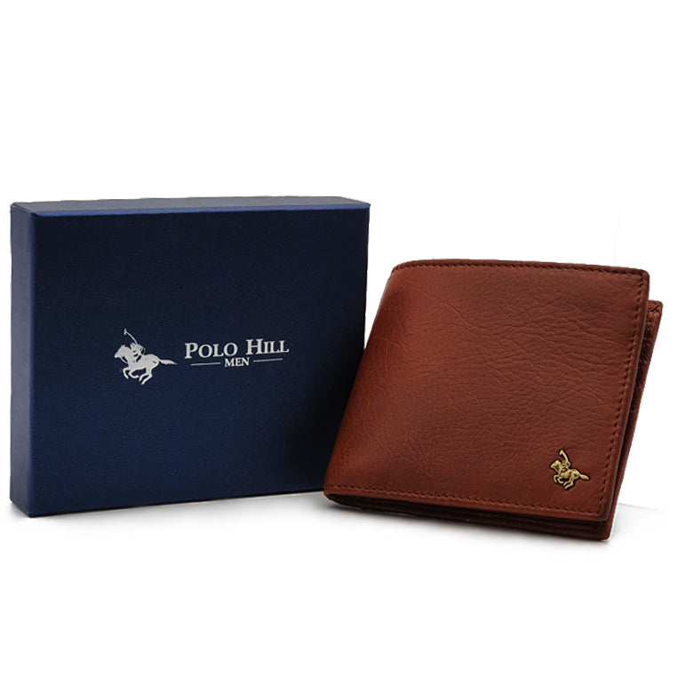 Genuine Leather RFID Blocking Bifold Wallet with Gift Box - Coin Pouch