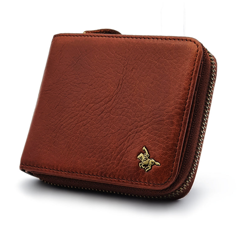 Load image into Gallery viewer, Genuine Leather RFID Blocking Bifold Wallet with Gift Box - Ziparound
