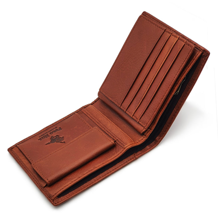 Genuine Leather RFID Blocking Bifold Wallet with Gift Box - Coin Pouch
