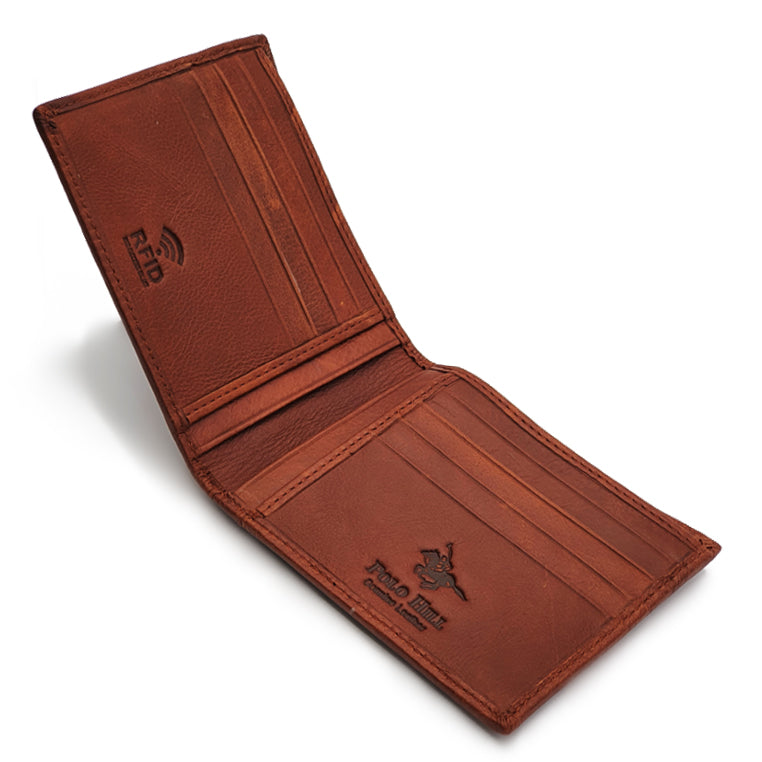 Genuine Leather RFID Blocking Bifold Wallet with Gift Box - Basic