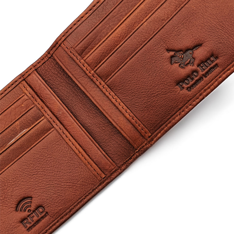Genuine Leather RFID Blocking Bifold Wallet with Gift Box - Basic