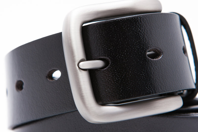 Load image into Gallery viewer, Genuine Leather Contemporary Full Hole Buckle Pin Belt
