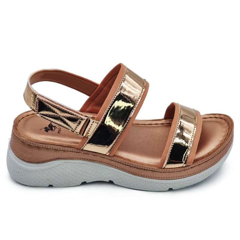 Load image into Gallery viewer, Hook &amp; Loop Glossy Strap Sandals
