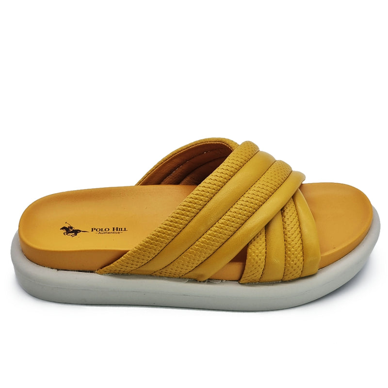 Load image into Gallery viewer, Puffy Pleather Crossband Slide Sandals
