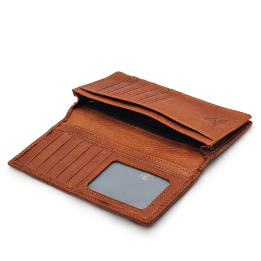 Mens Long Genuine Leather BiFold Wallet