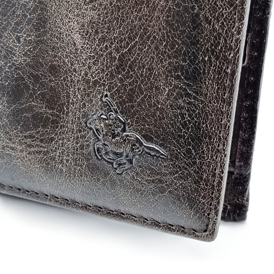 Leather Bi-Fold Long Wallet