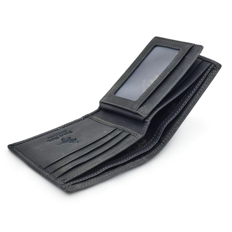 Load image into Gallery viewer, Genuine Leather Black RFID Protected BiFold Wallet
