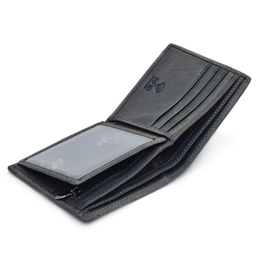 Genuine Leather Black RFID Protected BiFold Wallet