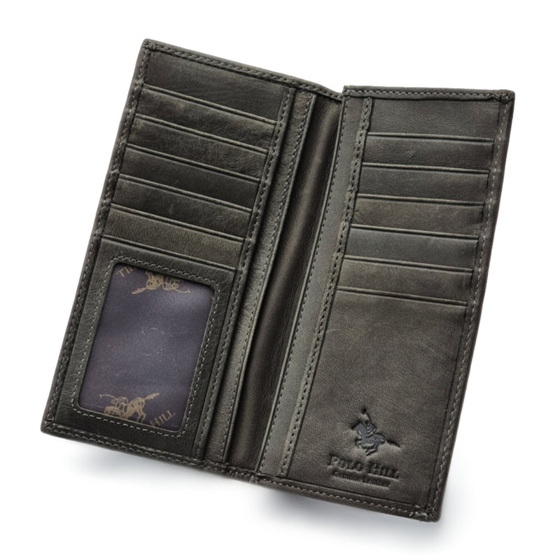 Load image into Gallery viewer, Genuine Leather RFID Protected Khaki BiFold Long Wallet
