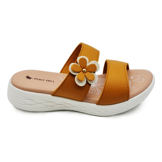 Kid Girl Two Band Flower Decor Sandals