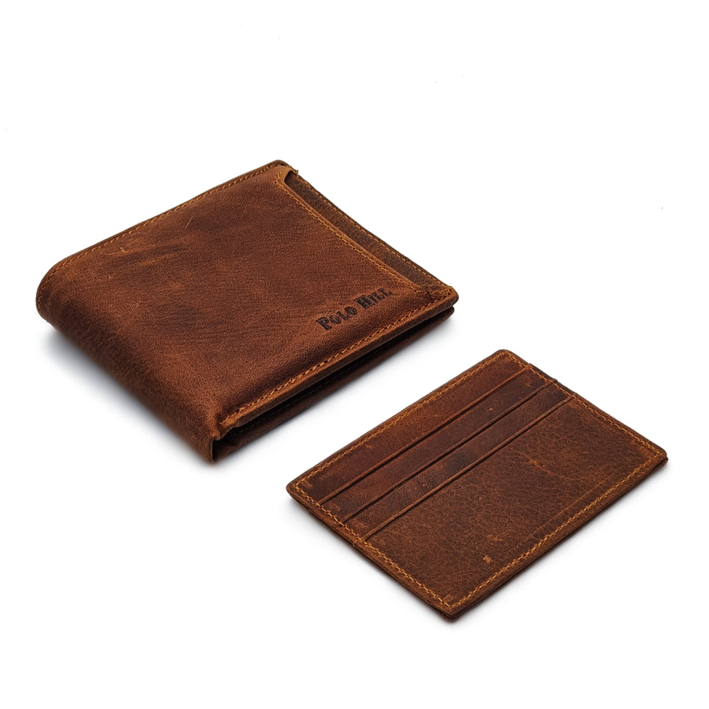 Genuine Leather BiFold Wallet with Front Pocket