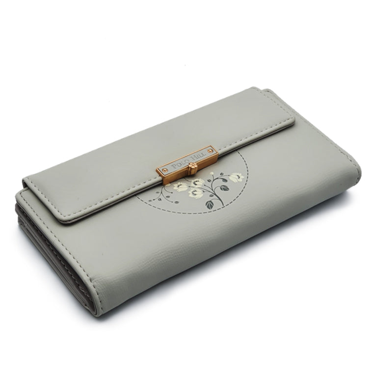 Long Snap Button Bi-Fold Wallet