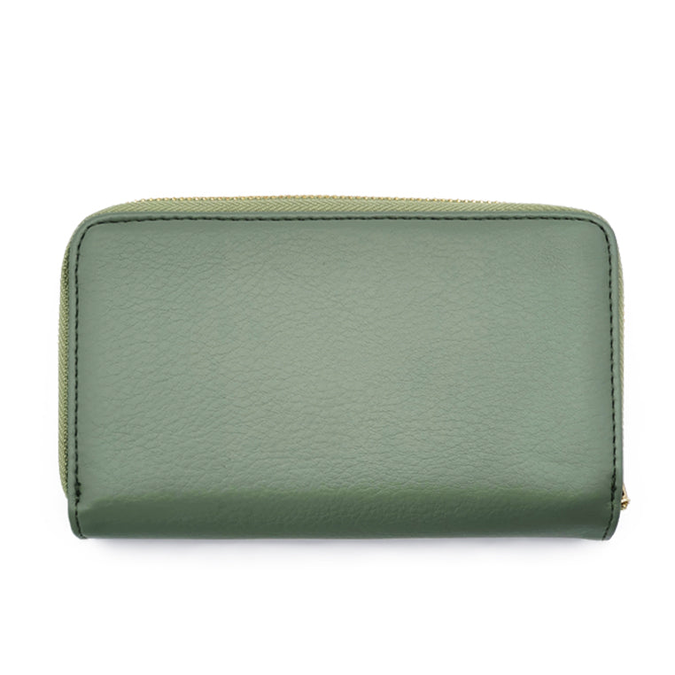 Snap Button Bi-Fold Wallet with Zipper