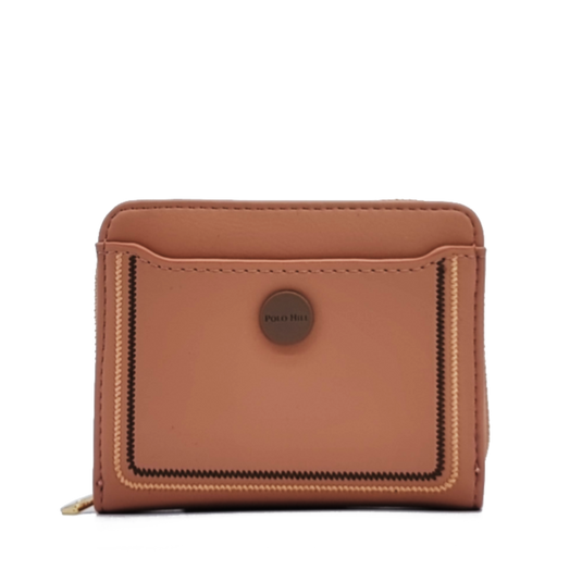 Two Toned Short Zip Wallet