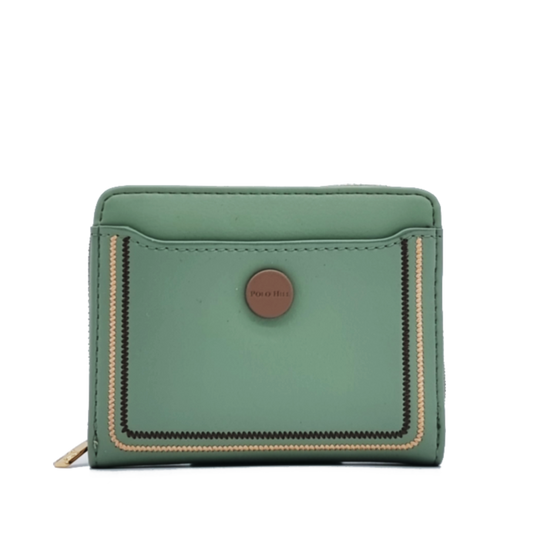 Two Toned Short Zip Wallet