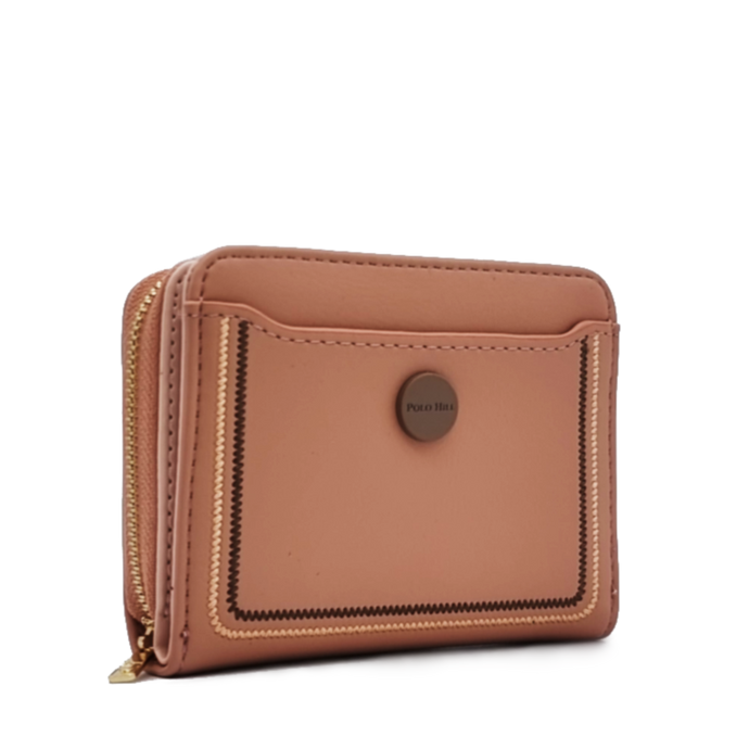 Two Toned Short Zip Wallet