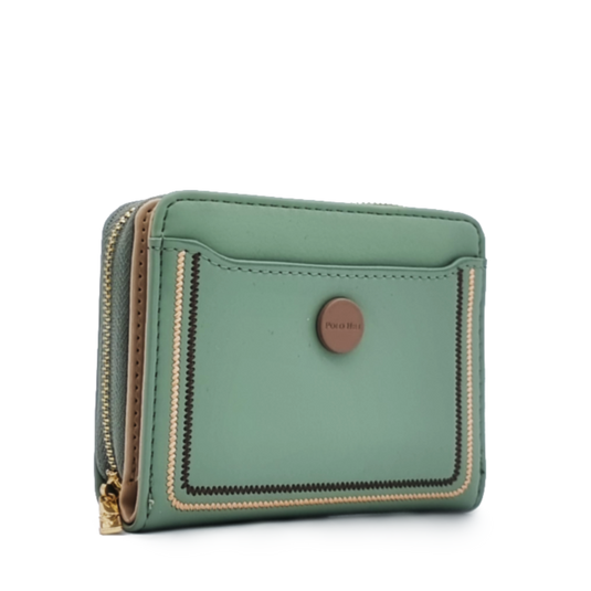 Two Toned Short Zip Wallet