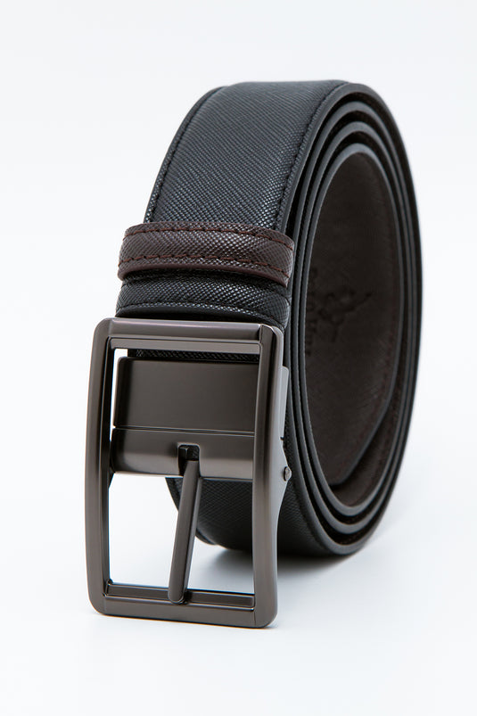 DUAL Loop Faux Leather 120cm Pin Buckle Belt Gift Box