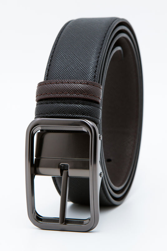 DUAL Loop Faux Leather 120cm Pin Buckle Belt Gift Box