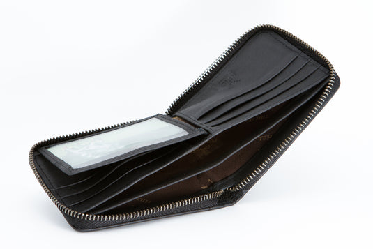 Genuine Leather RFID Protected Ziparound Wallet - Card Slots