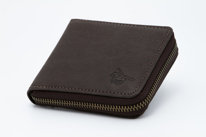 Genuine Leather RFID Protected Ziparound Wallet - Coin Pouch