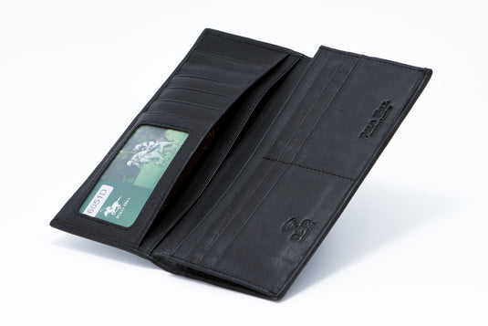 Genuine Leather RFID Protected Black Long Wallet