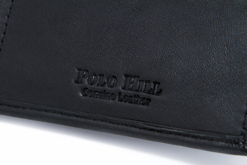 Load image into Gallery viewer, Genuine Leather RFID Protected Black Long Wallet
