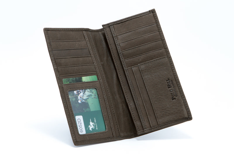 Load image into Gallery viewer, Genuine Leather RFID Protected Khaki Long BiFold Wallet
