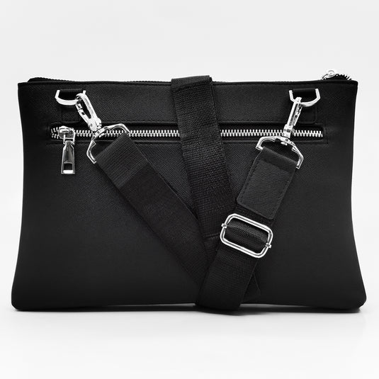 Zip Closure Hand Held Clutch Bag