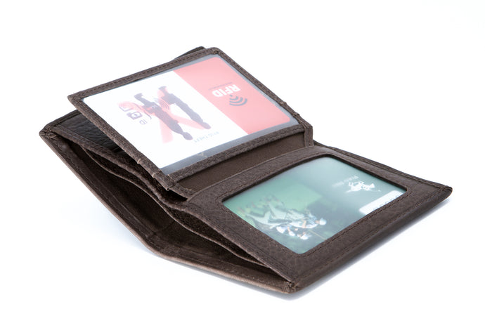 RFID Protected Genuine Leather BiFold Card Holder Wallet