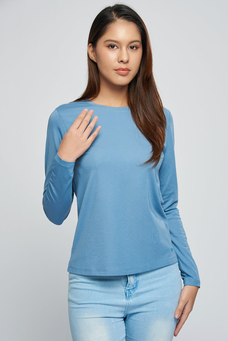 Load image into Gallery viewer, Ladies Long Sleeve Round Neck Tee
