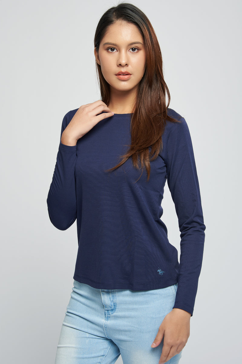 Load image into Gallery viewer, Ladies Long Sleeve Round Neck Tee
