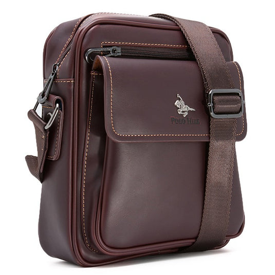 Faux Leather Crossbody Messenger Bag