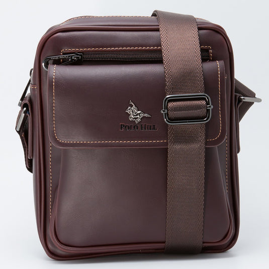 Faux Leather Crossbody Messenger Bag